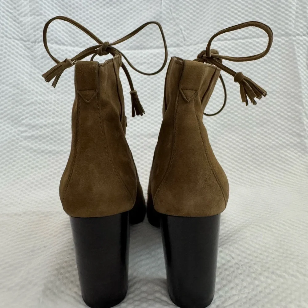 Frye Brown Lace-Up Heeled Boots Cottagecore Dark Academia Music Festival - Picture 4 of 10